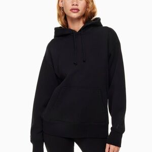 Aritzia TNA Sweat Fleece Cozy Fleece boyfriend fit Black hoodie 2XL
